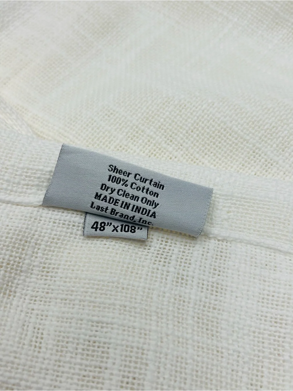 QUINCE Set Of 2 48x108 Cotton Sheer Curtains White 9944